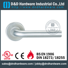 Antirust professional lever solid door handle with round rose for Restroom Door- DDSH096 