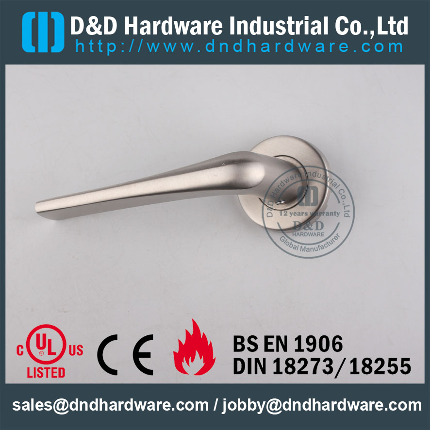Stainless Steel 304 Interior Designer Solid Lever Handle for Hollow Metal Doors -DDSH022