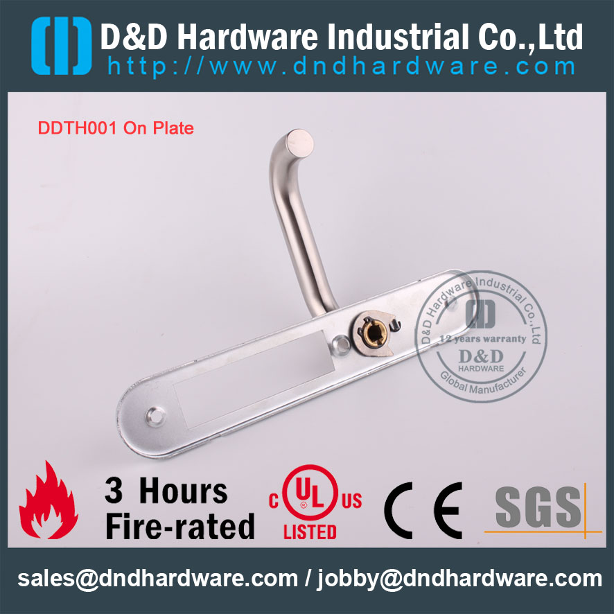 D&D Hardware-UL Standard Tube lever handle with plate DDTP003