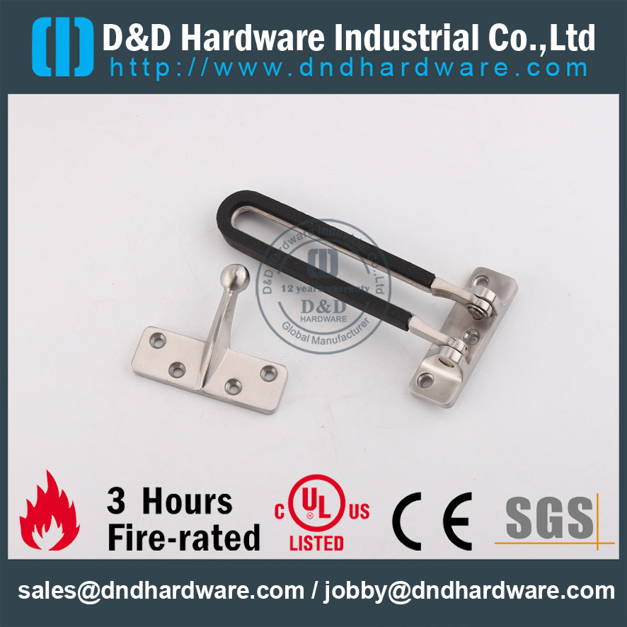 Stainless Steel 304 Safety Door Latch Guard for Hotel Bedroom Door -DDDG008