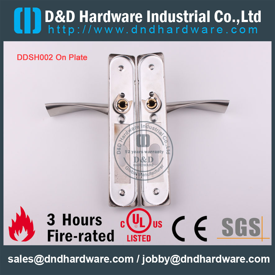 D&D Hardware-Europe Market SS304 Solid Lever handle on plate DDTP004