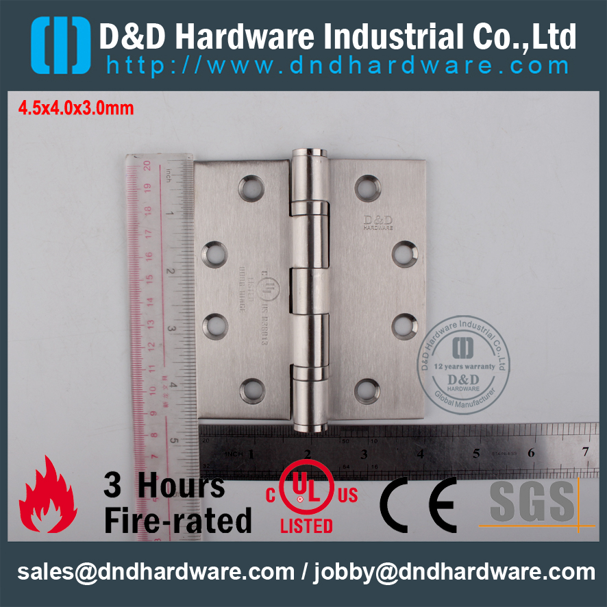 SS316 Durable UL Fire Rated 2BB Hinge-DDSS002-FR-4.5x4x3.0mm 