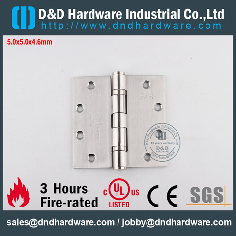 SS316 UL Fire Rated 2 BB Hinge-DDSS006-FR-5x5x4.6mm