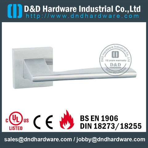 SSS316 modern Europe lever handle with square rose for Restroom Door - DDSH114 