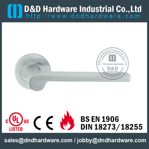 Stainless steel 304 rectangle tubular solid lever handle for Office Door- DDSH080