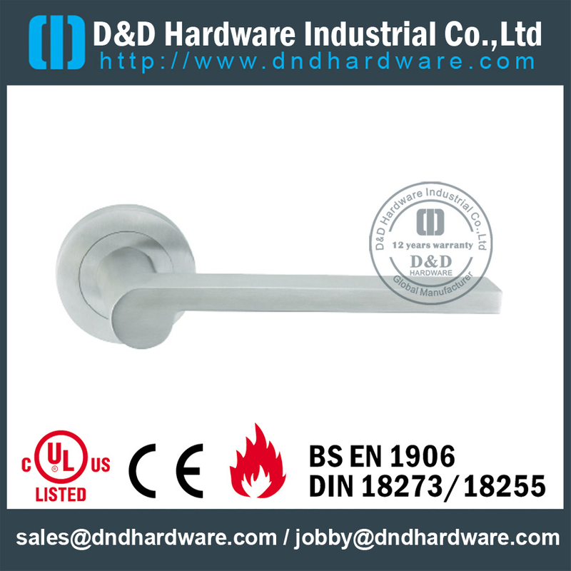 Stainless steel 304 rectangle tubular solid lever handle for Office Door- DDSH080