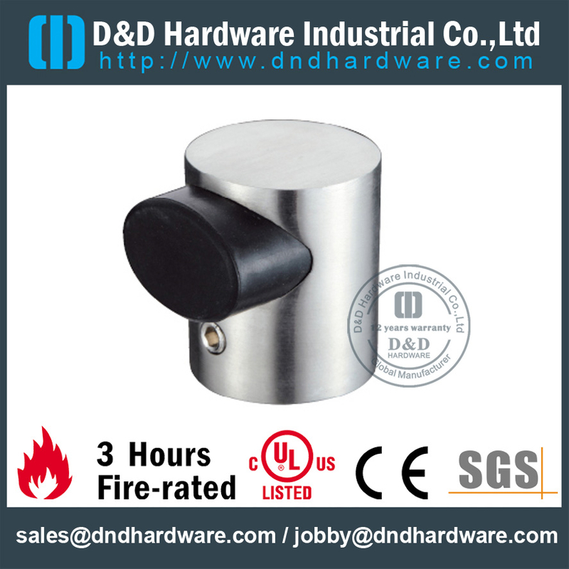 Stainless steel L-shaped wall mounted door holder with rubber for Metal Door- DDDS102