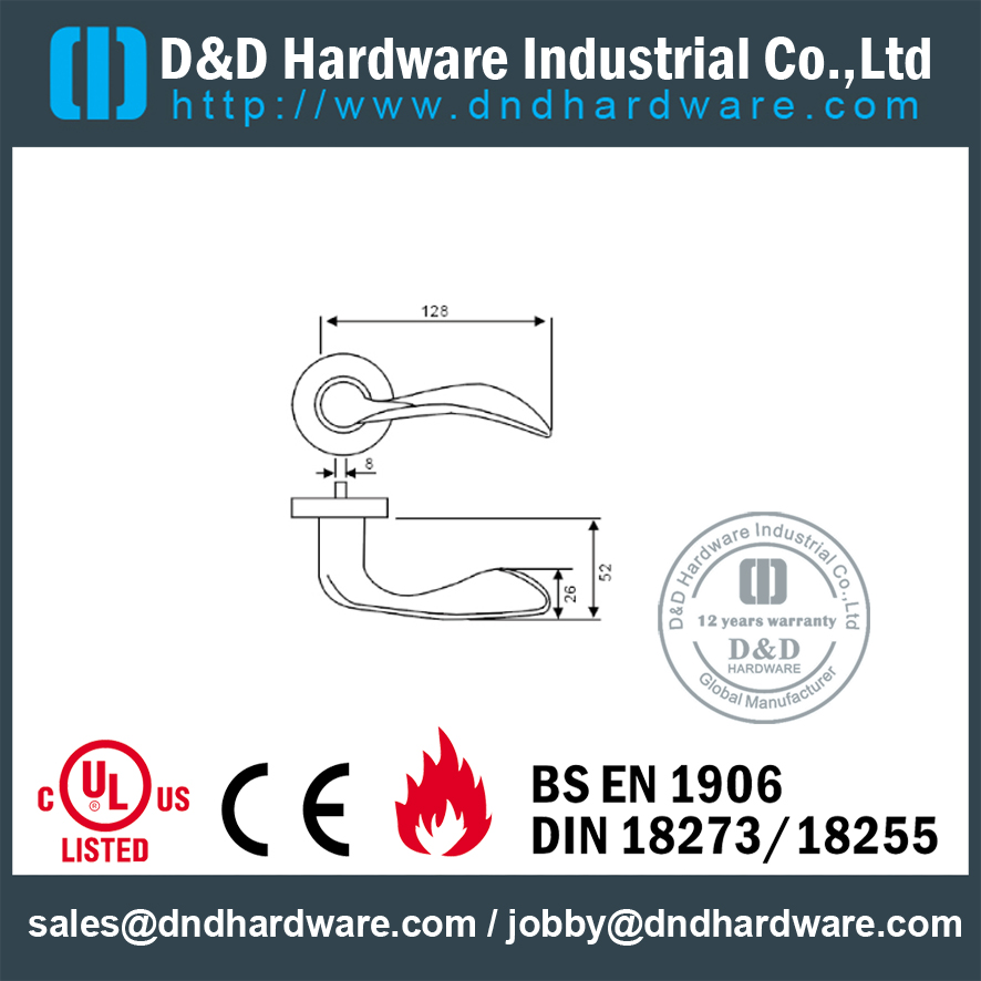 Stainless steel durable crank solid handle for Metal Door- DDSH161