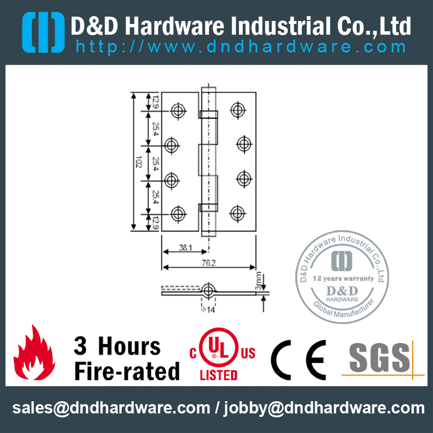 SS304 Architectural Ironmongery Hinge-DDSS075