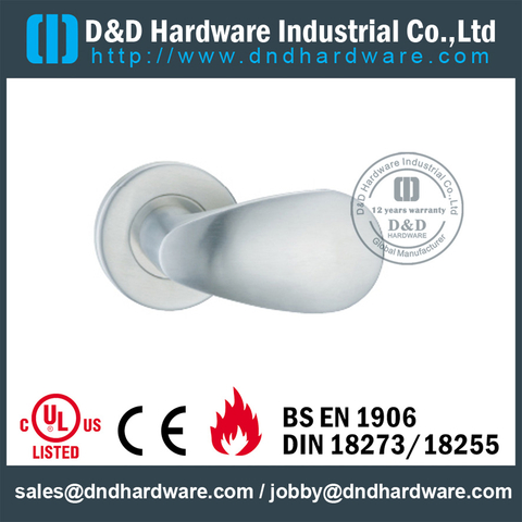 SUS316 rivet design lever solid door handle for External Door- DDSH061 