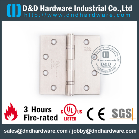UL Fire-rated Full Mortise Door Hinge-DDSS002-FR-4.5x4.5x3.0mm