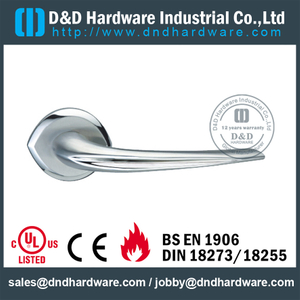 SSS316 fire rated solid door handle with mouth type rose for Wooden Door- DDSH055