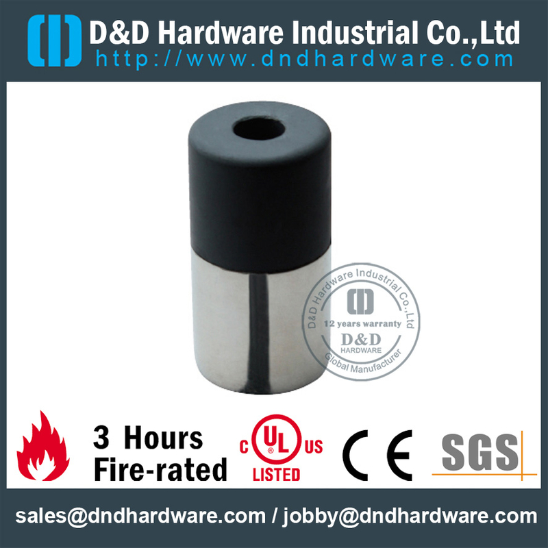 Stainless steel capsule-shaped floor mounted door stopper for Metal Door- DDDS094