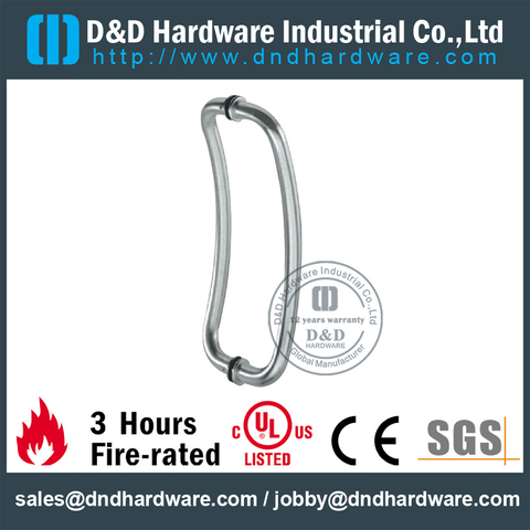 Stainless Steel 316 Cranked Pull Handle for Front Glass Door-DDPH034