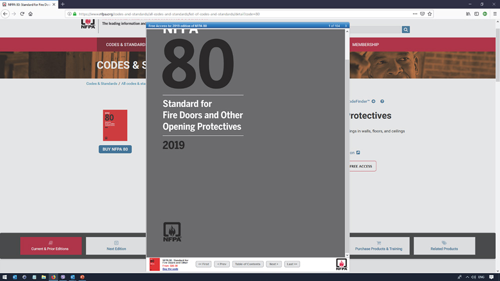NFPA80 fire door requirements