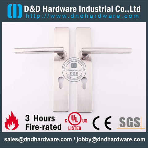 Stainless Steel 304 Hollow Square Shape Handle with Plate for Indoor Door-DDTP007