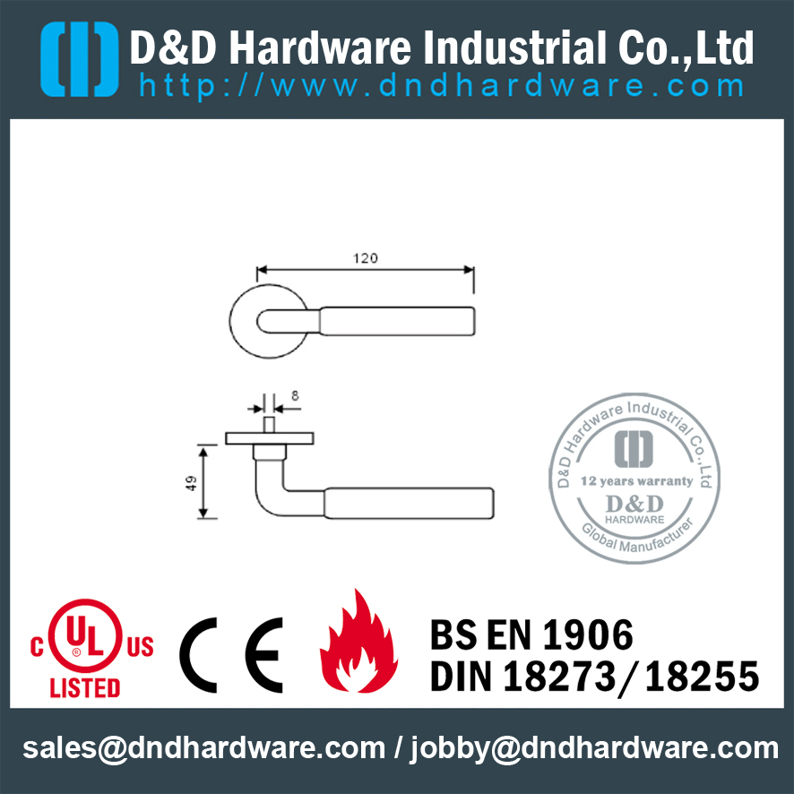  Antirust high quality fresh design solid door handle for Shower Door- DDSH051
