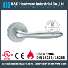 Antirust new design convex solid door handle with round rose for Commercial Door-DDSH102 