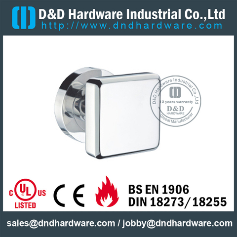 Stainless steel durable square solid door handle with round rose for Wood Door- DDSH191
