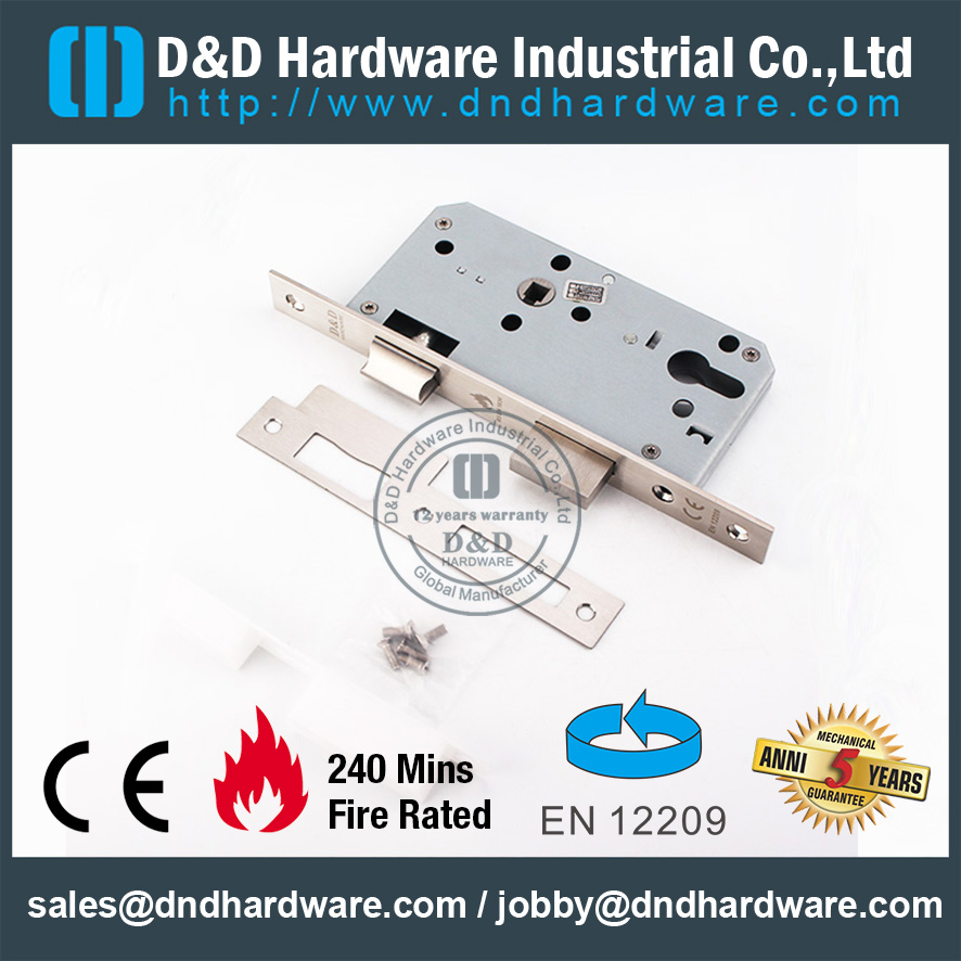 SS304 CE Mortise Fire Rated Door Lock-DDML009