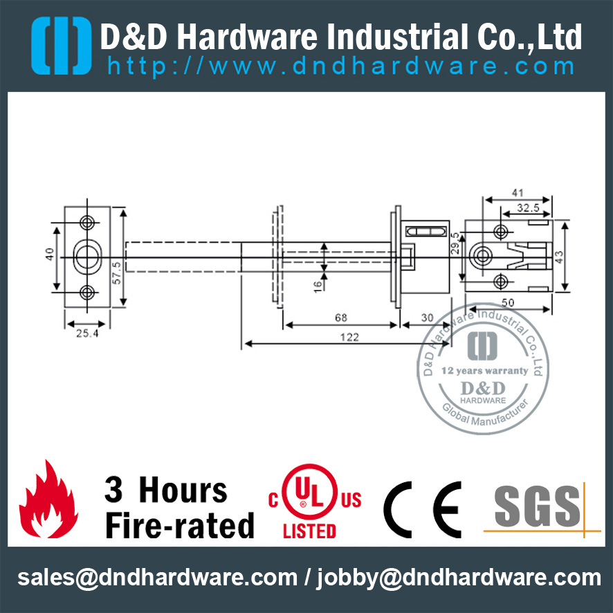 Zinc Alloy Concealed Security Door Chain for Internal Steel Door-DDDG002