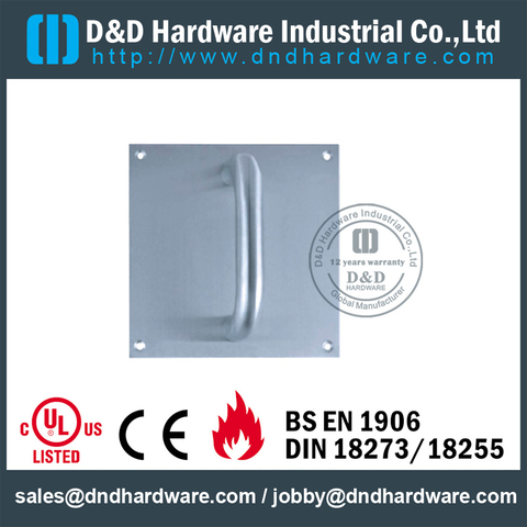 Grade 304 Solid Pull Handle with Plate 170x170mm for Aluminum Doors -DDPH021