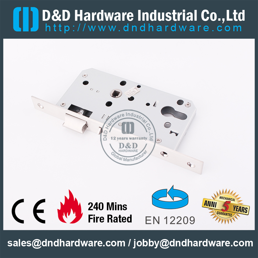 CE SS304 Mortise Fire Rated Door Lock -DDML026