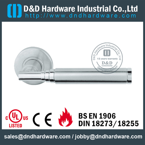 Stainless steel 304 round tubular custom solid lever handle for Wood Door- DDSH200