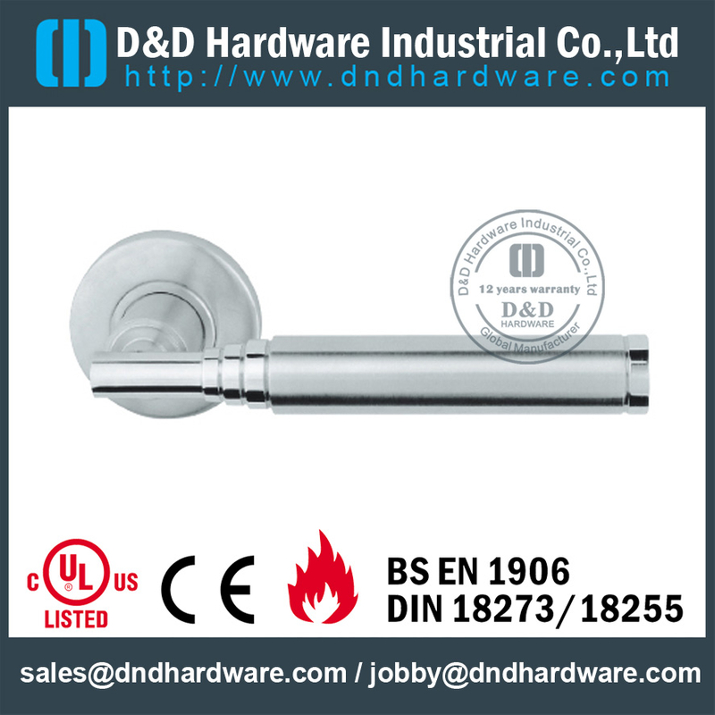 Stainless steel 304 round tubular custom solid lever handle for Wood Door- DDSH200
