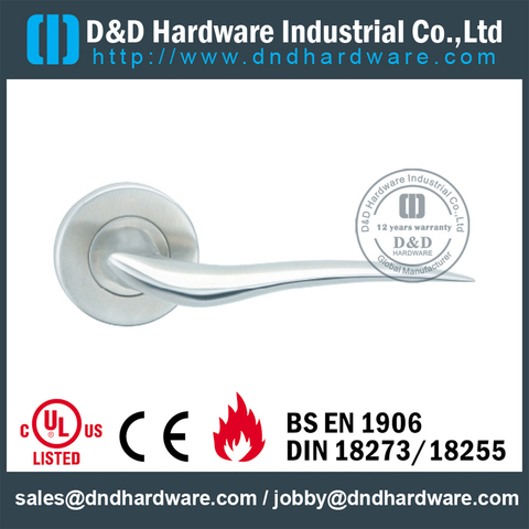 Stainless steel good sale crank solid lever handle for Wood Door - DDSH090 