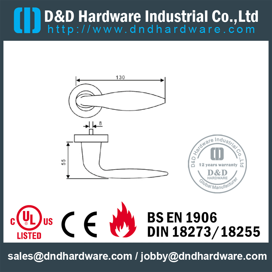 Antirust rivet solid lever casting handle for Exterior Door- DDSH117 