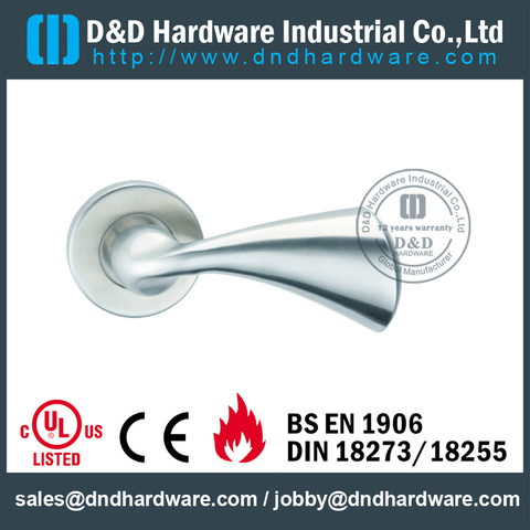 Grade 304 Casting Lever Handle on Rose for Commercial Doors-DDSH082