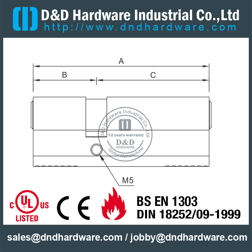 Euro Lock Cylinder in Double Open-DDLC012