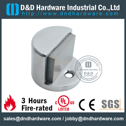 Stainless steel half cylindrical floor mounted door stop for Glass Door - DDDS089 