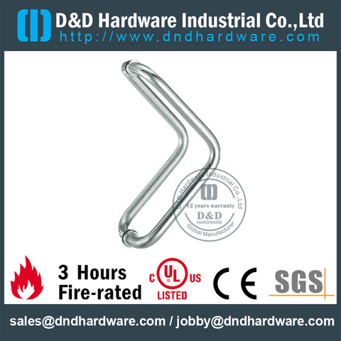 SUS304 Shower Door Polish Cranked Pull Handle-DDPH030