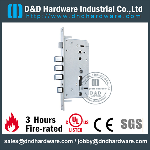 Stainless steel finish safe mortise lock for Front Door-DDML027