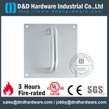 Stainless Steel 304 Lever Handle Euro Profile on Square Plate for Steel Door-DDSP021