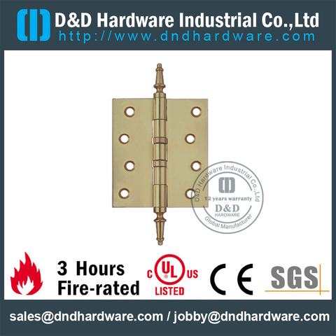 DDBH002-Solid brass 2 ball bearing steeple tip hinge for Metal Door 