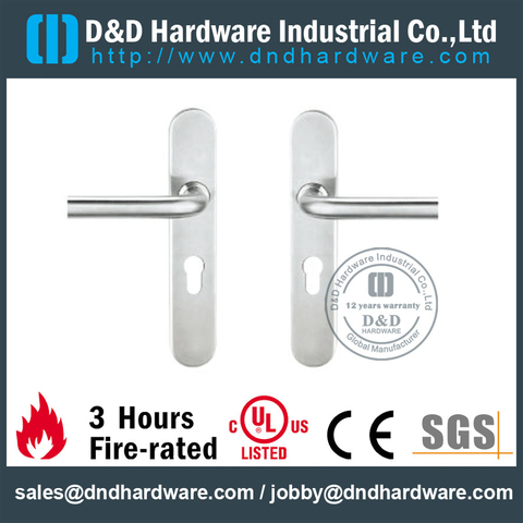 SS316 Tube L Shape Lever Handle with Backplate for Metal Door-DDTP003