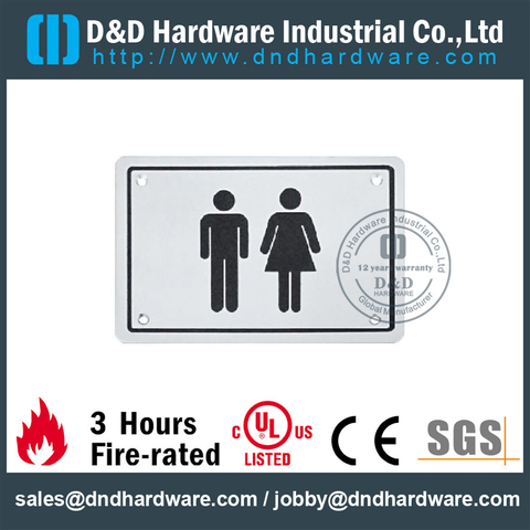 Stainless Steel Public Restroom Sign Plate for Toilet Doors –DDSP003