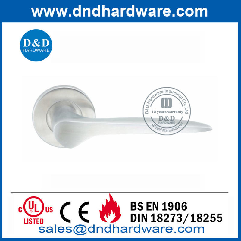 SS316 External Door Solid Lever Handles for Wooden Door-DDSH008