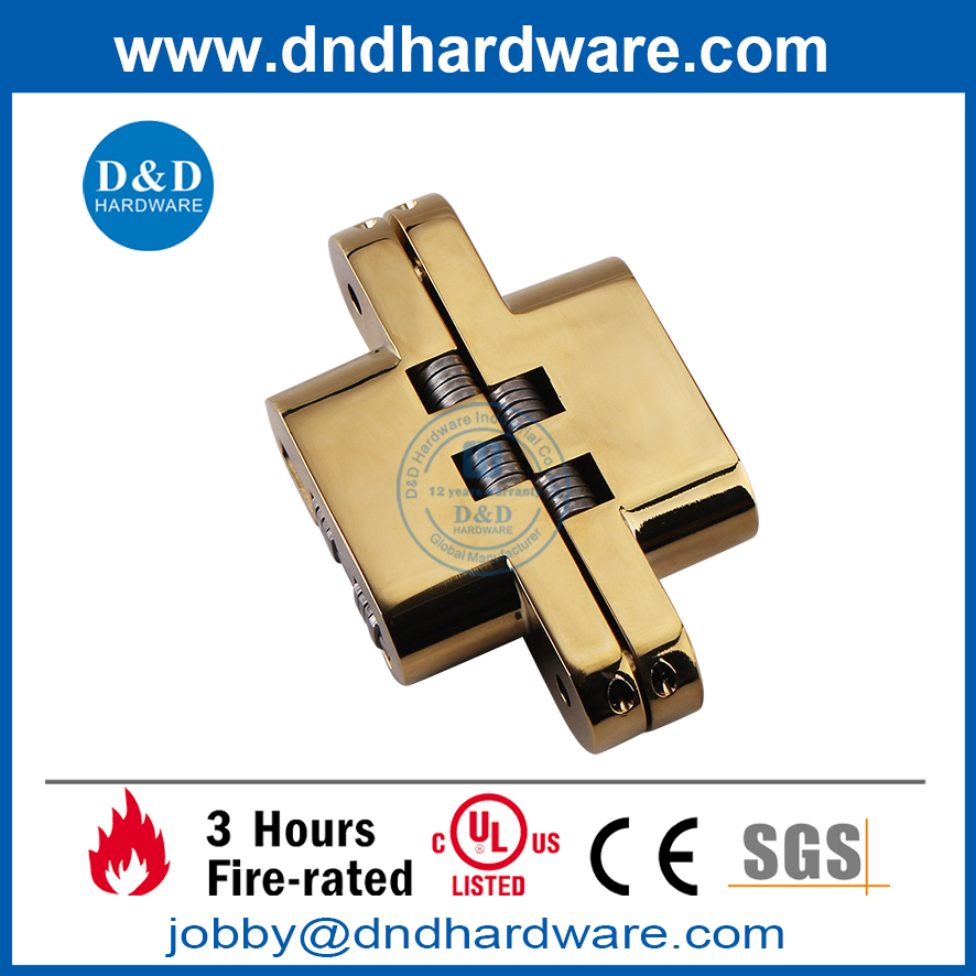 Zinc Alloy Polished Brass Polished finish concealed hinge for Door-DDCH007