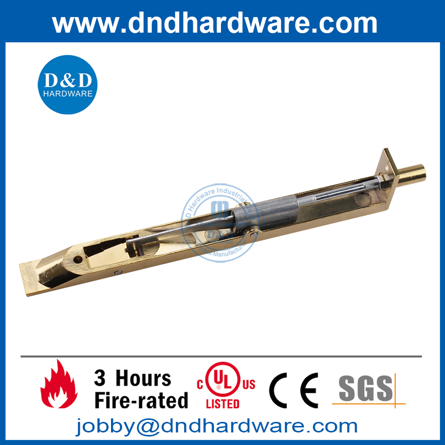 Stainless Steel Heavy Duty Polished Brass Polished finish Flush Door Bolt for Metal Door-DDDB001