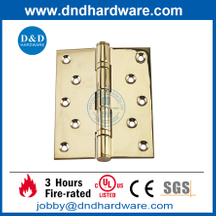 SS304 Fire Rated 2BB UL Polished Brass Polished finish Door Hinge-DDSS007-FR-5x4x3mm