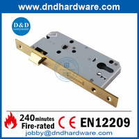 SS316 CE Polished Brass Polished finish Mortise Fire Rated Door Lock for Building Door-DDML009