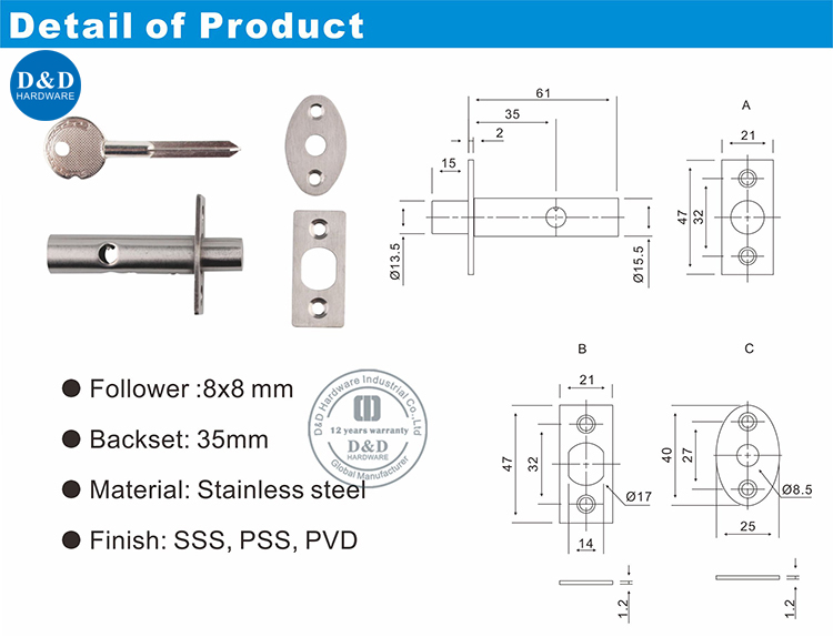 Shaft Lock-D and D Hardware