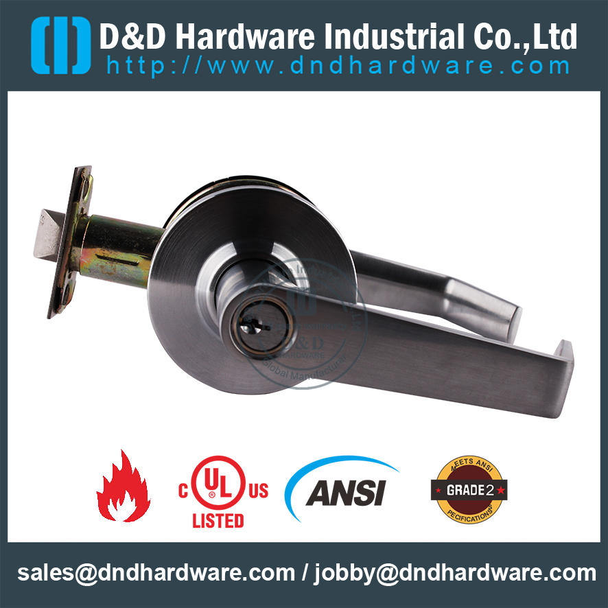 Fire Rated Door Hardware UL ANSI Grade 2 Tubular Knob Lock for Smoke Door-DDLK011