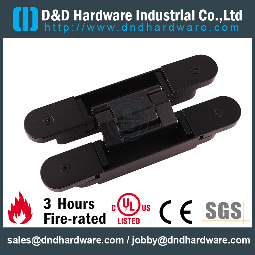 Black Sanding Black lid heavy duty 3D Adjustable Concealed Hinge for Office Building Door-DDCH008-G80