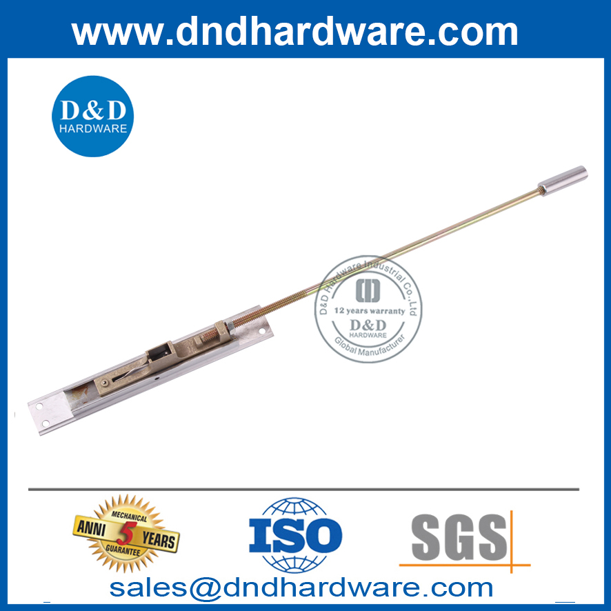 Brass Concealed Extension Rod Manual External Door Flush Bolt-DDDB010
