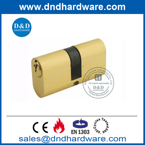 Euro Brass Oval Double Cylinder for Wooden Door-DDLC008